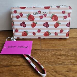 Betsey Johnson Strawberry / Raspberry Wrislet Wallet